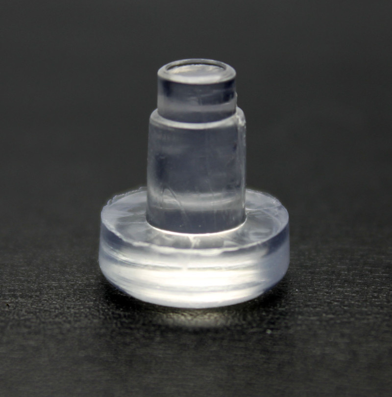 Round Clear Insert Plug - 1/2'' Diameter Top - Fits 1/4'' Hole for Chairs & Furniture