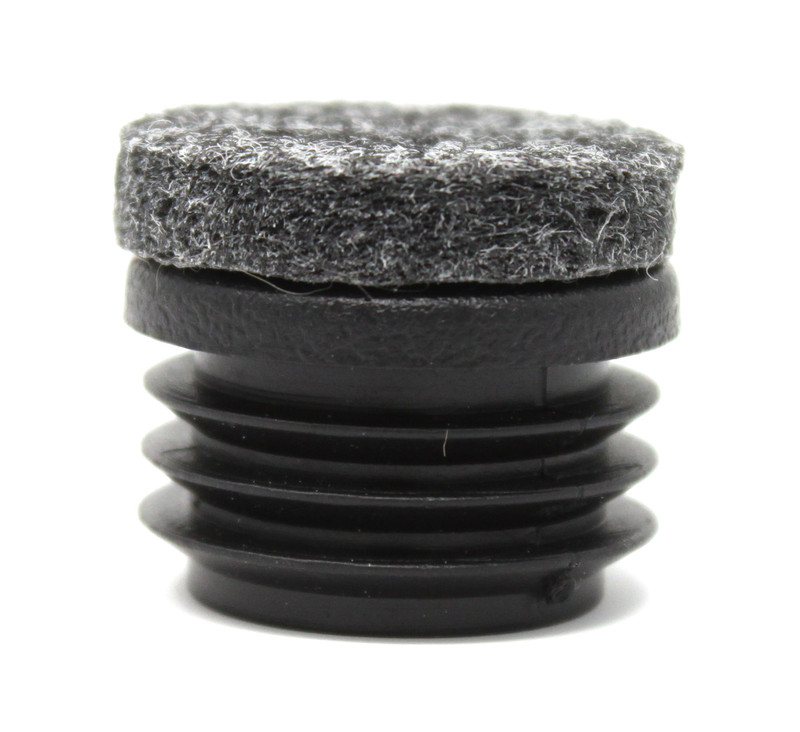 Round Chair Tip Insert Plug with SuperFelt® - Ribbed - 1''  Diameter Tube